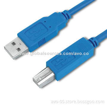 USB A Male to B Male Printer Cable with PVC Overall Jacket and RoHS Mark